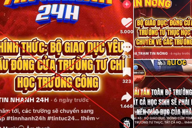 Tin giả về giải tán trường tư thục. (Ảnh: Bộ Giáo dục và Đào tạo cung cấp)