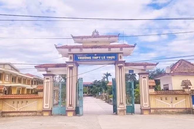 Trường trung học phổ thông Lê Trực-nơi xảy ra sai phạm trong kỳ thi tốt nghiệp trung học phổ thông năm 2026. (Ảnh: BT)