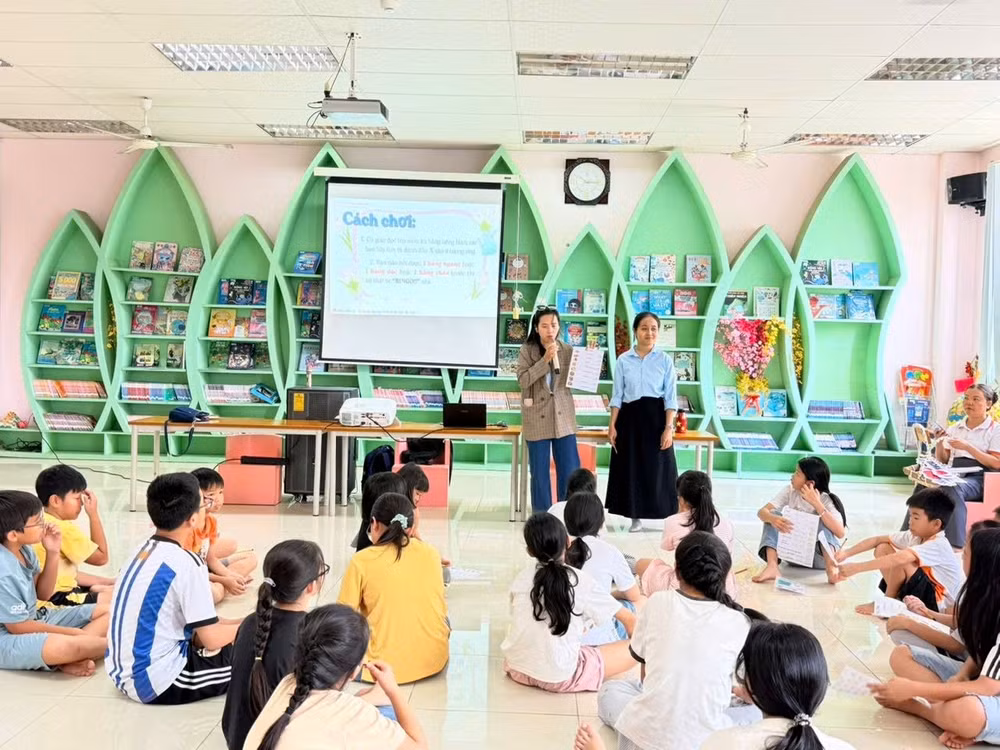 Một chương trình hoạt động hè tại Bảo tàng - Thư viện tỉnh Bà Rịa - Vũng Tàu. Ảnh: Đinh Thúy