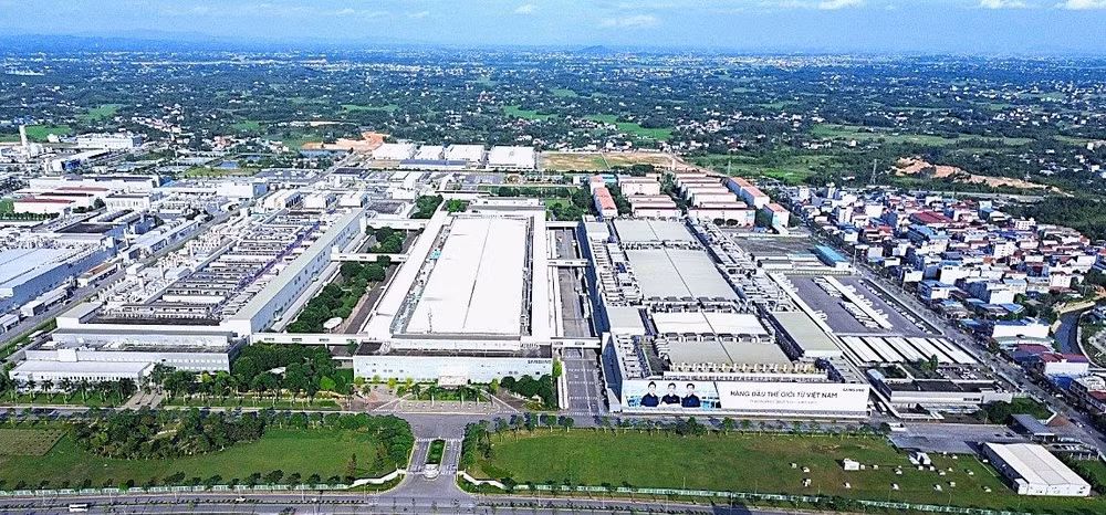 Toàn cảnh nhà máy của Công ty TNHH Samsung Electronics Việt Nam tại Khu công nghiệp Yên Bình, tỉnh Thái Nguyên.