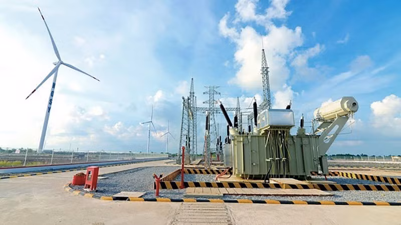 Trạm biến áp 220 kV tại Nhà máy điện gió Kosy Bạc Liêu giai đoạn 1.