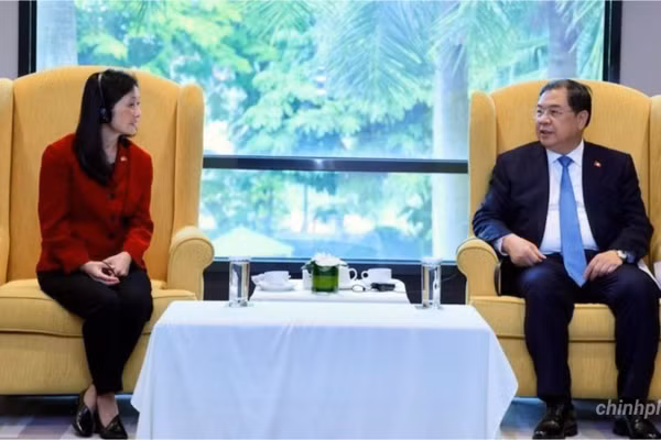 Phó Thủ tướng Thường trực Chính phủ Phạm Gia Túc và Đại sứ Hoa Kỳ tại Việt Nam Jennifer Wicks. (Ảnh: chinhphu.vn/Phương Nguyên)