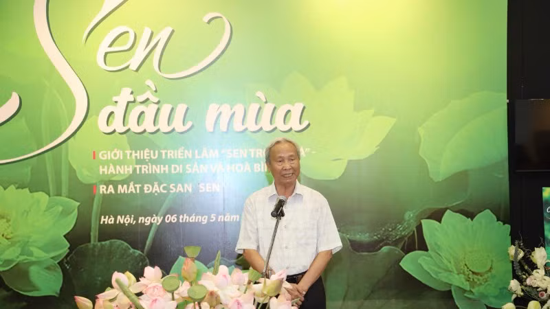 Phó Giáo sư, Tiến sĩ Đỗ Văn Trụ, Chủ tịch Hội Di sản Văn hóa Việt Nam, phát biểu tại sự kiện.