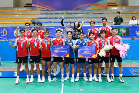 Đại học Trà Vinh vô địch nội dung bóng chuyền nam Đại hội Thể thao sinh viên toàn quốc 2026. (Ảnh: BTC)