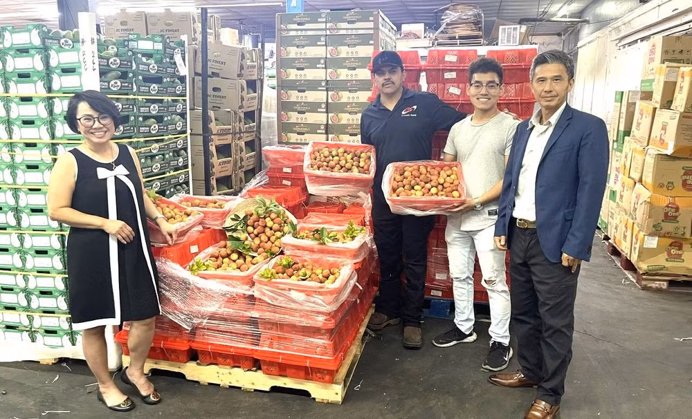 Hiện vải thiều cùng nhiều loại trái cây tươi của Việt Nam đang được phân phối tại các siêu thị và chợ châu Á lớn ở Houston (bang Texas) cũng như tại một số bang khác của Hoa Kỳ.