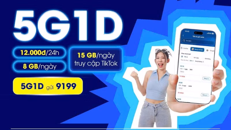 Gói cước 5G "quốc dân" cho nhu cầu sử dụng data ngắn ngày.