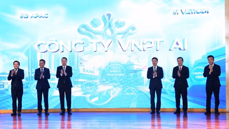 Các đại biểu thực hiện nghi thức hành lập Công ty VNPT AI.