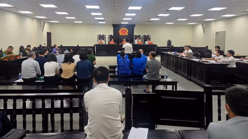 Quang cảnh phiên tòa.