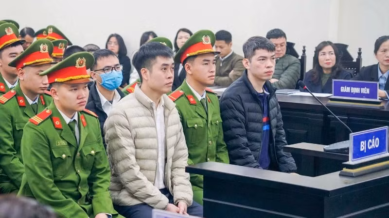 Các bị cáo tại phiên tòa