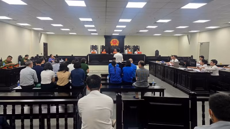 Quang cảnh phiên tòa.