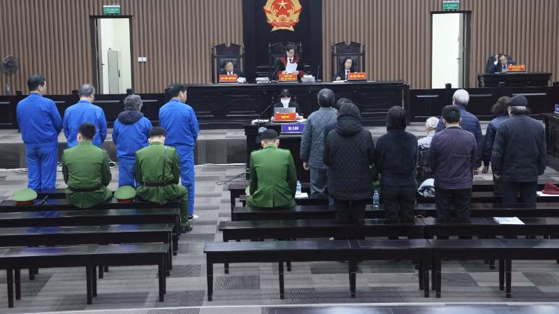 Quang cảnh phiên tòa.