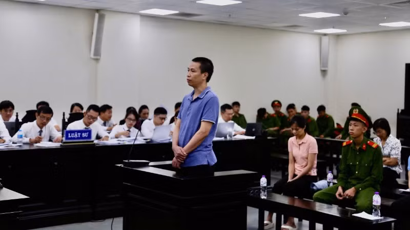 Bị cáo Phạm Vũ Khiêm tại phiên tòa.