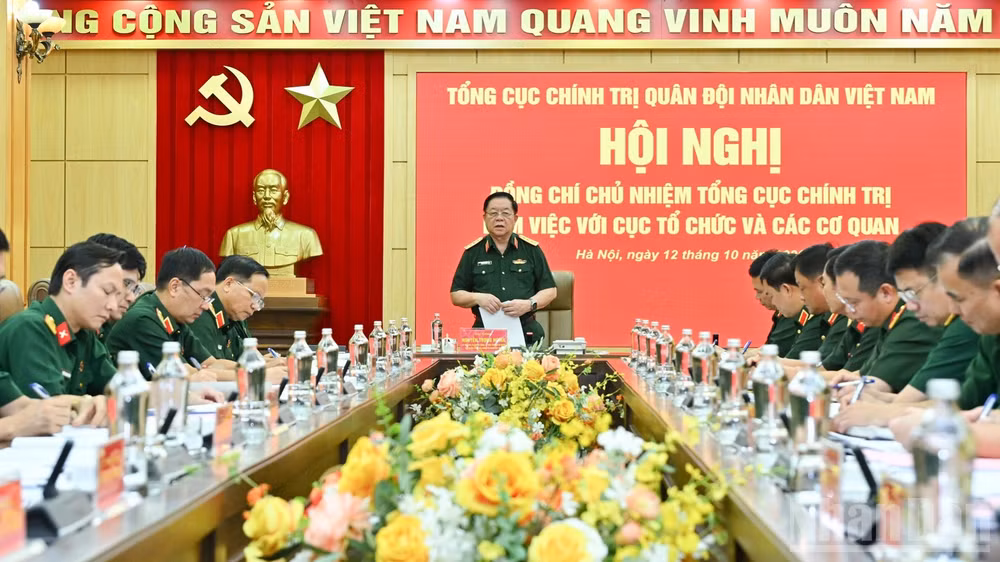 Đại tướng Nguyễn Trọng Nghĩa chủ trì hội nghị. (Ảnh: THẾ ĐẠI)