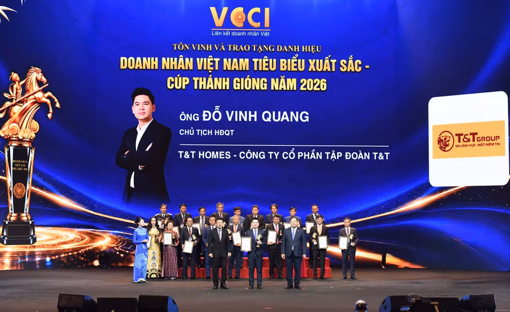 Phó Chủ tịch T&T Group Đỗ Vinh Quang được vinh danh Doanh nhân Việt Nam tiêu biểu - Cúp Thánh Gióng 2026