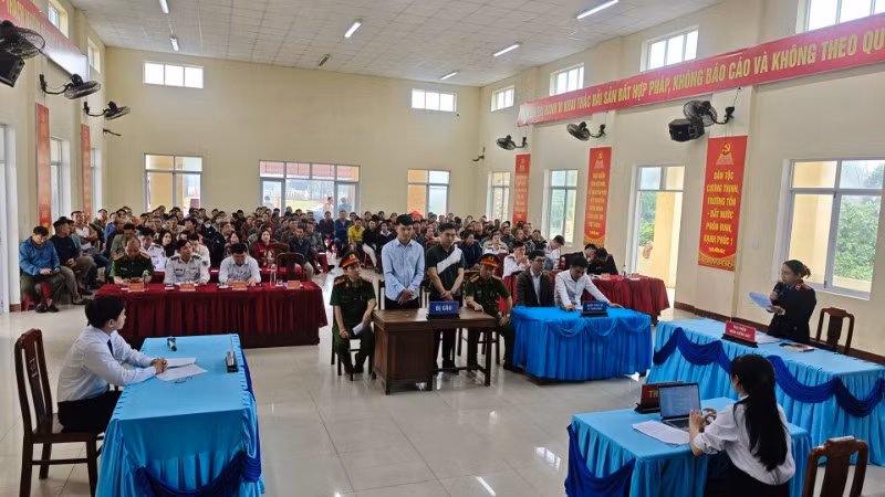 Hình ảnh phiên tòa giả định. (Ảnh: HOÀNG THƯỜNG)