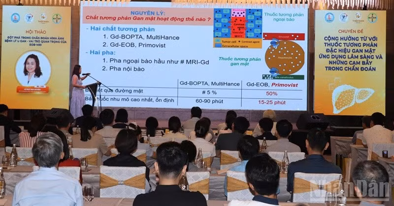 Hội thảo mang đến nhiều kiến thức mới, cập nhật các tiến bộ y học trong chẩn đoán hình ảnh và điều trị bệnh lý gan mật. (Ảnh: ANH ĐÀO)