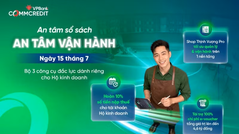 Bộ ba giải pháp của VPBank giúp hộ kinh doanh an tâm vận hành.