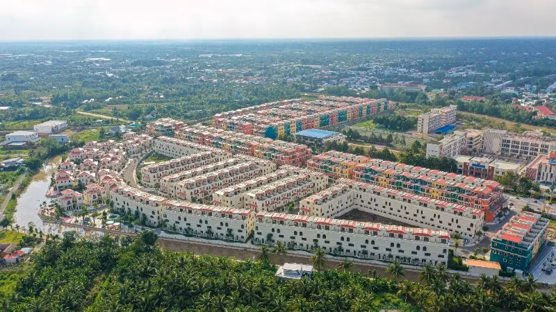 Dự án Khu dân cư Phước Thọ (Vĩnh Long) do T&T Group đầu tư nhìn từ trên cao