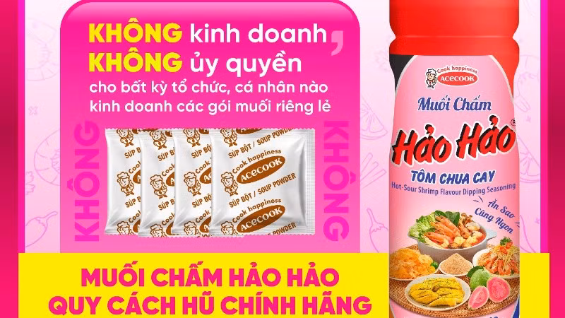 Muối chấm Hảo Hảo quy cách hũ là sản phẩm gia vị độc lập duy nhất được Acecook Việt Nam sản xuất và phân phối.