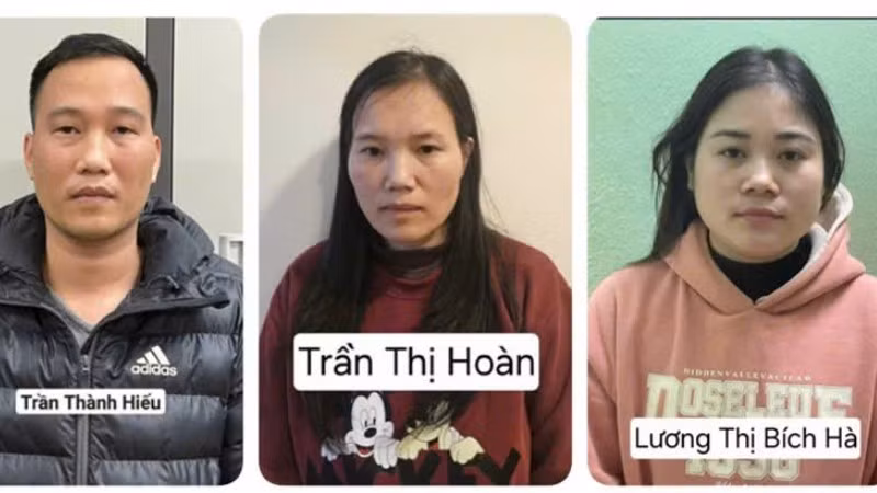 Ba trong số 11 bị can trong vụ án. (Ảnh: Bộ Công an)