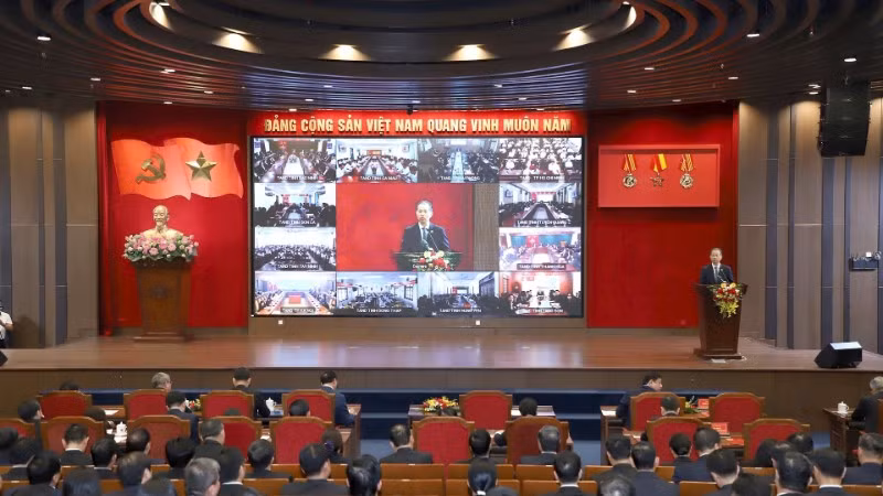 Toàn cảnh hội nghị triển khai công tác ngành Tòa án năm 2026.