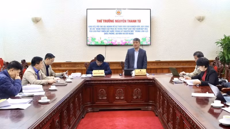 Thứ trưởng Tư pháp Nguyễn Thanh Tú chủ trì buổi làm việc.