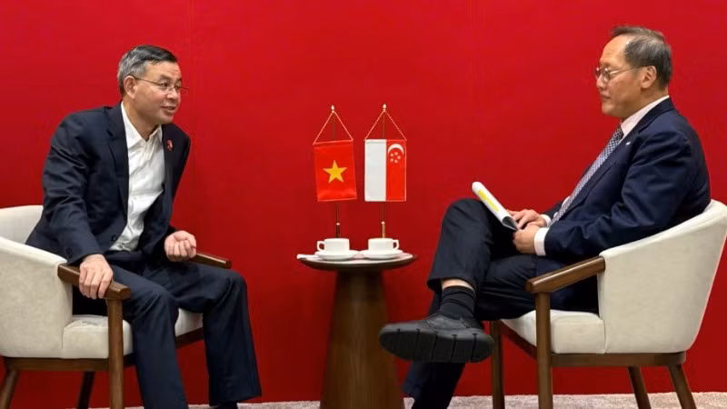 Bộ trưởng Tài chính Ngô Văn Tuấn và Bộ trưởng Nhân lực kiêm Bộ trưởng Phụ trách Năng lượng và Khoa học-Công nghệ (Bộ Thương mại và Công nghiệp Singapore) Tan See Leng. (Ảnh: BTC)