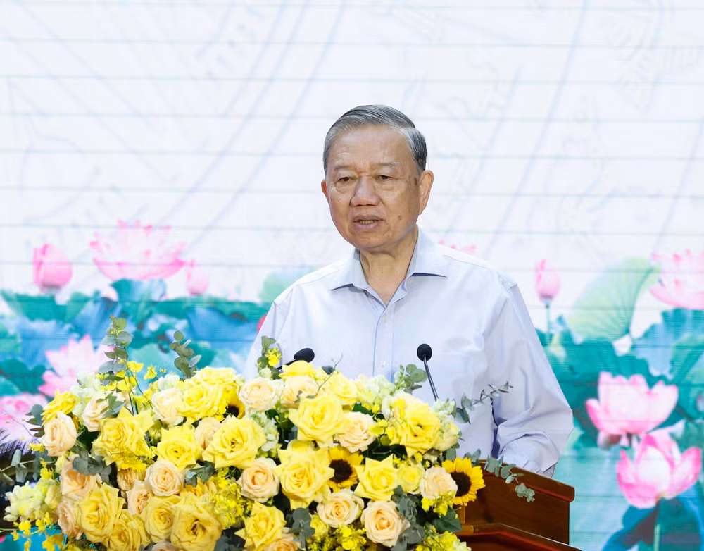 Tổng Bí thư Tô Lâm phát biểu chỉ đạo. (Ảnh: Thống Nhất/TTXVN)