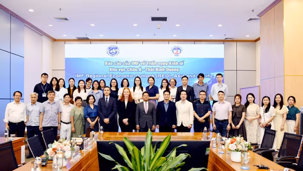 Hội thảo khoa học công bố báo cáo “Triển vọng Kinh tế khu vực châu Á - Thái Bình Dương” của Quỹ Tiền tệ quốc tế. (Ảnh: BTC)