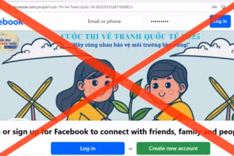 Một fanpage giả mạo do các đối tượng lừa đảo tạo lập để thu hút người dùng. (Ảnh chụp màn hình)