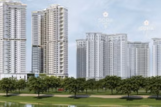 Mô hình tổng thể khu phức hợp thương mại nhà ở, dịch vụ SORA Gardens tại phường Bình Dương.