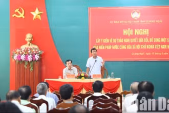 Ủy ban Mặt trận Tổ quốc Việt Nam tỉnh Quảng Ngãi tổ chức Hội nghị lấy ý kiến về dự thảo Nghị quyết sửa đổi, bổ sung một số điều của Hiến pháp năm 2013.