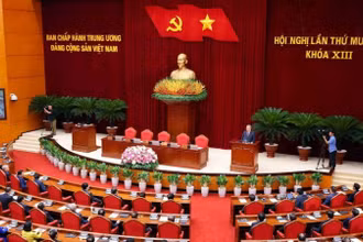 Quang cảnh Hội nghị lần thứ mười hai Ban Chấp hành Trung ương Đảng khóa XIII. (Ảnh: TTXVN)