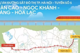 Sơ đồ tuyến đường sắt đô thị số 5.