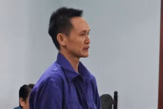 Bị cáo Nguyễn Trung Thành tại phiên tòa xét xử sơ thẩm.