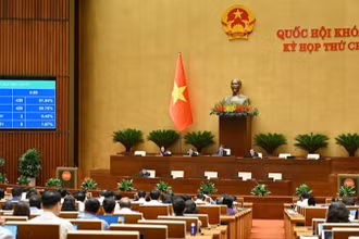 Quốc hội biểu quyết thông qua Luật sửa đổi, bổ sung một số điều của Bộ luật Hình sự. (Ảnh: THỦY NGUYÊN)