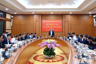 Quang cảnh phiên họp quý I/2026 của Thường trực Ban Chỉ đạo Trung ương về hoàn thiện thể chế, pháp luật. (Ảnh: ĐĂNG KHOA)