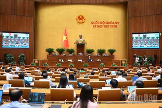Quốc hội tiến hành chất vấn Bộ trưởng Giáo dục và Đào tạo Nguyễn Kim Sơn về nhóm vấn đề thứ hai thuộc lĩnh vực giáo dục và đào tạo. (Ảnh: DUY LINH)