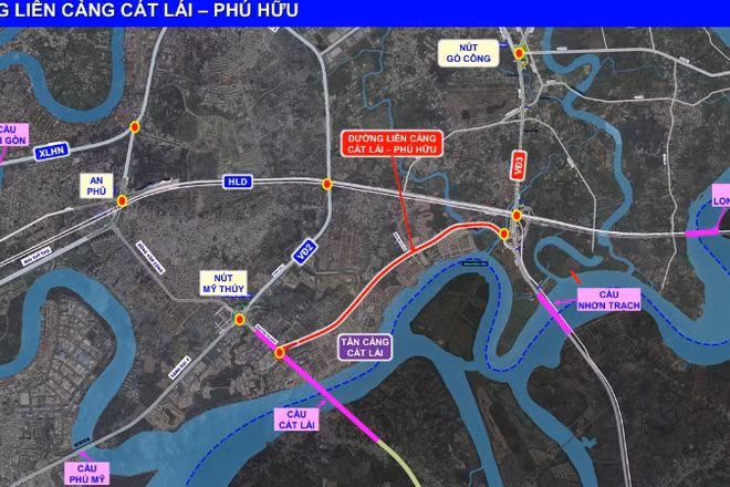 Đầu tư xây dựng đường liên cảng Cát Lái-Phú Hữu-nút giao cao tốc Thành phố Hồ Chí Minh-Long Thành-Dầu Giây và đường Vành đai 3 Thành phố Hồ Chí Minh sẽ giải quyết căn cơ tình trạng ùn tắc giao thông khu vực cụm cảng Cát Lái-Phú Hữu.