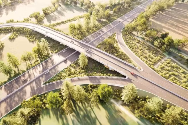 Hệ thống cầu vượt đi ngang cao tốc Thành phố Hồ Chí Minh- Mộc Bài (ảnh: VÕ LÊ)