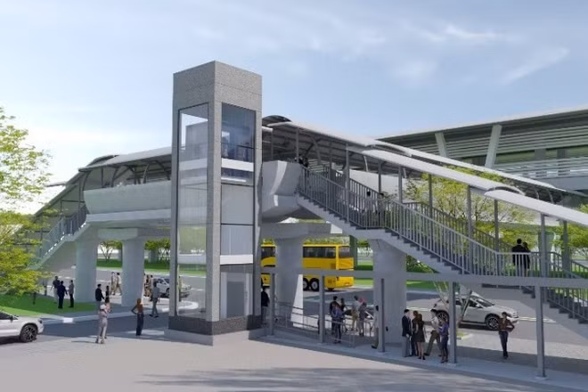 Vị trí lắp đặt thang máy tại các cầu vượt bộ hành nhà ga trên cao thuộc tuyến Metro số 1 (Bến Thành-Suối Tiên).