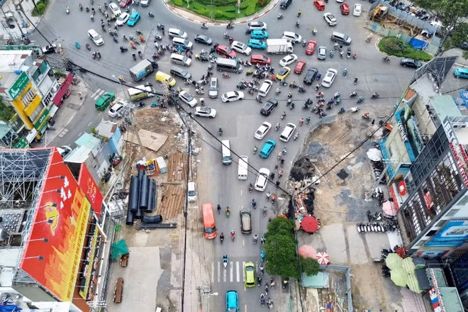 Khu vực có dự án tuyến Metro số 2 Bến Thành-Suối Tiên đi qua. (Ảnh: VÕ LÊ) 