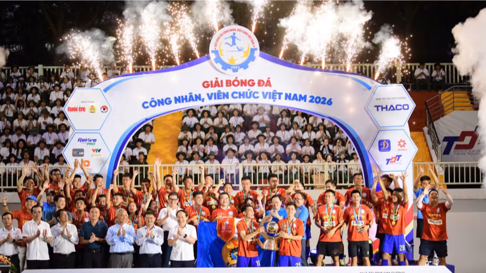 Đội Công đoàn Ngân hàng Việt Nam lên ngôi vô địch năm 2026. 