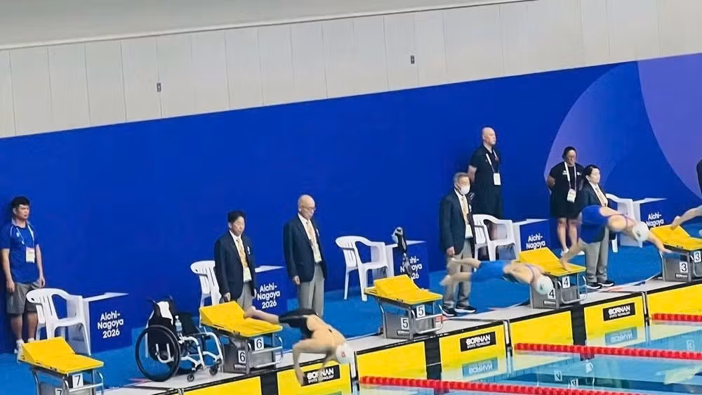 Các nội dung chung kết môn bơi tại Asian Para Games 5, đội tuyển bơi người khuyết tật Việt Nam có 3 vận động viên tranh tài. (Ảnh: HOÀI THU)