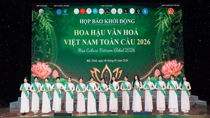 Các thí sinh tham dự Cuộc thi “Hoa hậu Văn hóa Việt Nam toàn cầu 2026”.