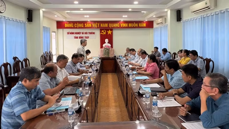 Cục Quản lý và Xây dựng công trình thủy lợi làm việc Sở Nông nghiệp và Môi trường Đồng Tháp.