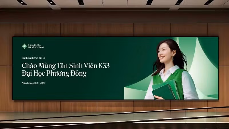 Hệ thống nhận diện mới của Trường đại học Phương Đông được xây dựng với cảm hứng chủ đạo từ ngọc bích.