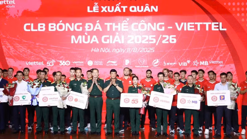Công ty Thể thao Viettel tổ chức lễ xuất quân với mục tiêu giành chức vô địch V.League 2025/26. 