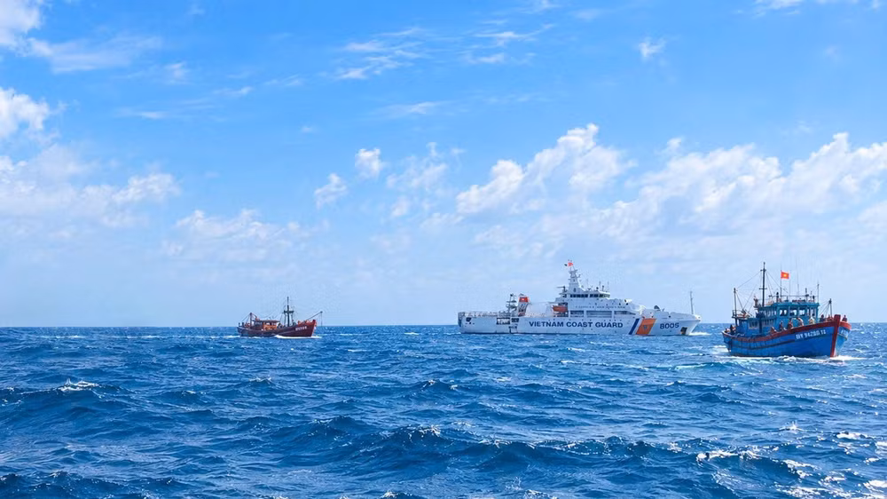 Tuần tra thực hiện Tháng cao điểm IUU. (Ảnh: ĐỨC TĨNH)