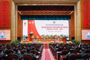 Khai mạc phiên thứ nhất Đại hội đại biểu toàn quốc Hội Cựu chiến binh Việt Nam lần thứ VIII. (Ảnh: DUY LINH)